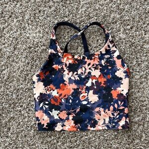 Floral Print Athletic Crop Top